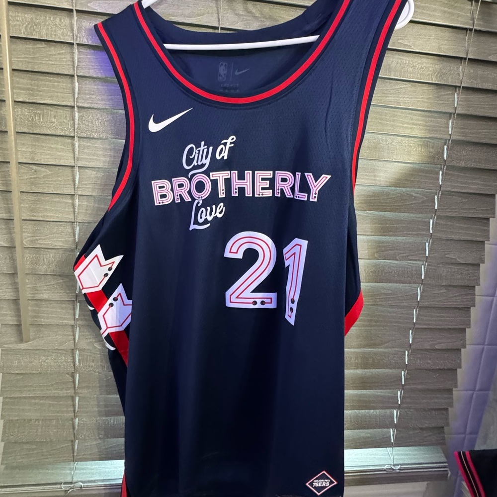 Nike Black and Red Basketball Jersey